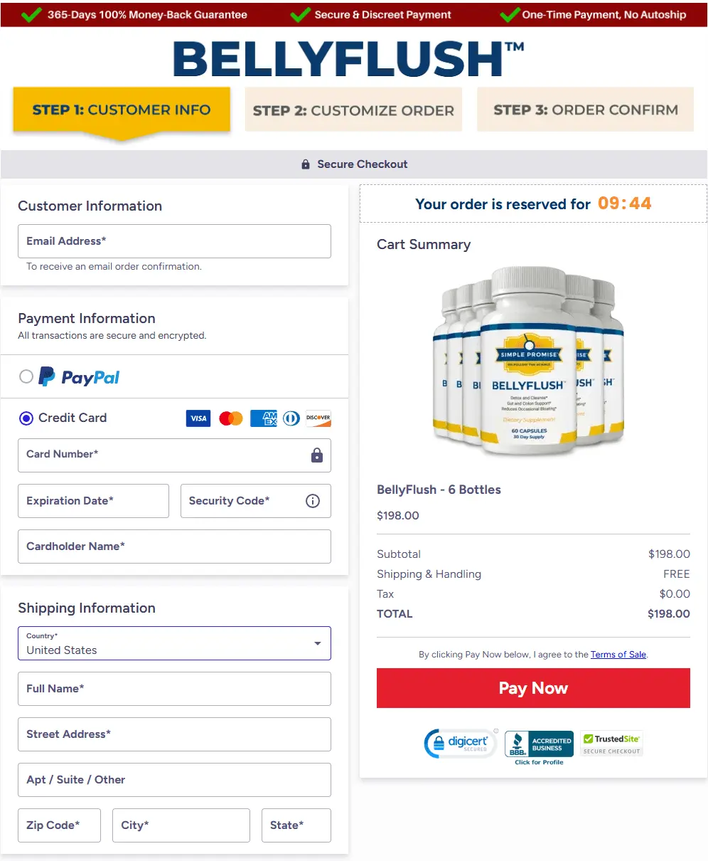 BellyFlush BellyFlush Order Page